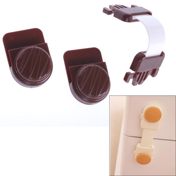 Προστατευτικό Άγγιστρο - Ασφάλεια Ντουλαπιών Για Παιδιά - Καφέ 34795