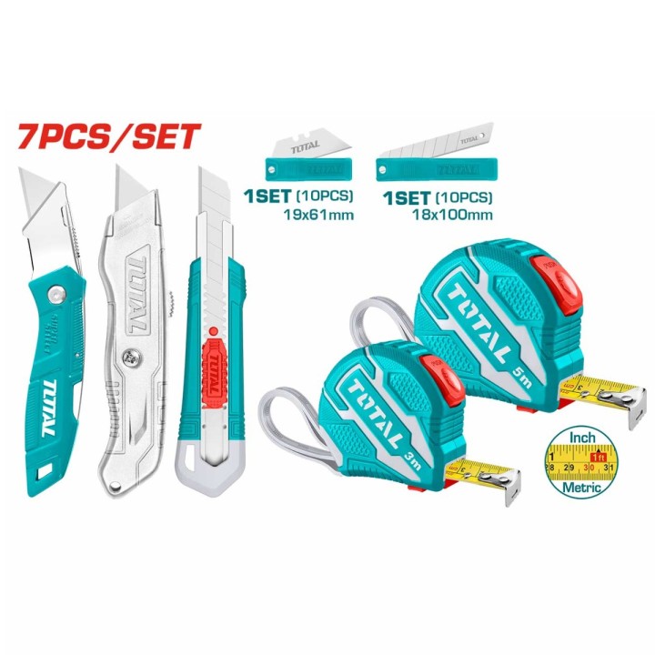 Σετ Κόφτες + Μετροταινίες 7 Τεμαχίων Total Tos23034