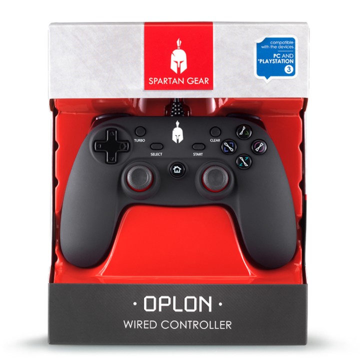 Spartan Gear Oplon Wired Controller Black For Pc Ps3