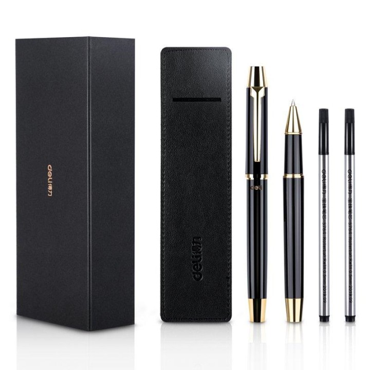 Deli S158 Podium Pen Set 0.5Mm Bullet (Bright Black) (1Pc/Box)