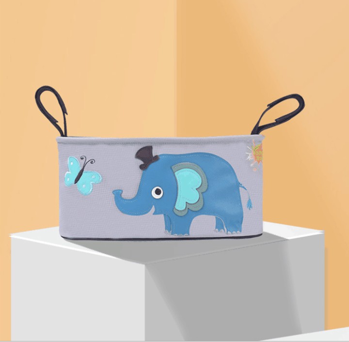 Οργανωτής mum bag  Τσάντας Ιδανικό Για Βρεφικό Καρότσι Με Θήκες Για Μπιμπερό - Diaper Organizer Bag Stroller Organizer With Cup Holders - Blue Elephant