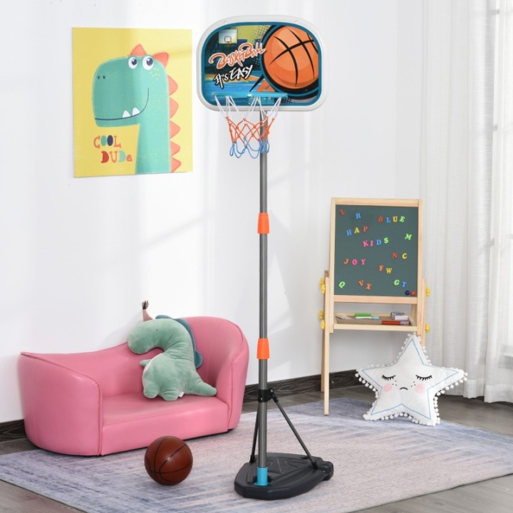 Παιδική Φορητή Μπασκέτα 1.58 M Με Μπάλα Homcom 341-039 Kids Height Adjustable Aluminium Basketball Hoop Stand W/ Ball