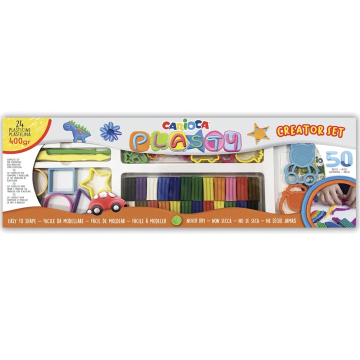 Πλαστελίνη Carioca Plasty Creator Set 24Τεμ. 400Gr. + Εργαλεία 42177 (Creative Learning)
