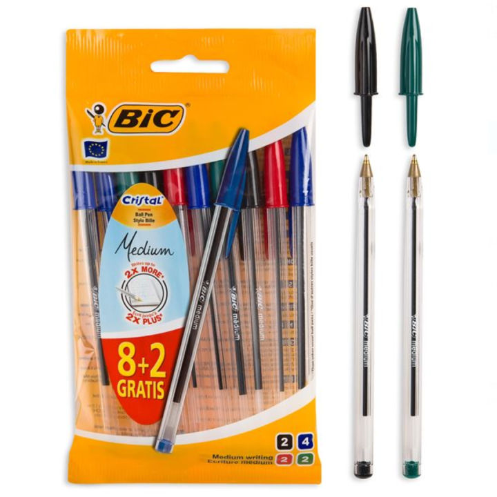 Στυλό Bic Cristal 4 Χρώματα - 10 Τμχ