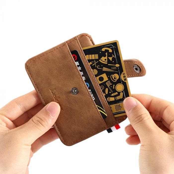 Men's Leather ID Credit Card Wallet Slim Money Pocket Case
