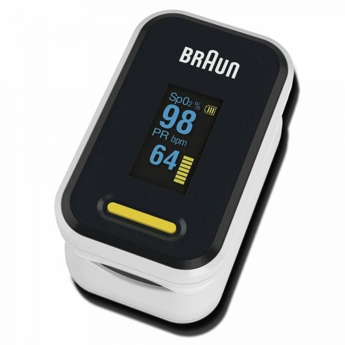 Braun Pulse Oximeter 1 SpO2 Heart Rate Blood Oxygen Saturation Finger PR Monitor - οξυμετρο κυπροσ
