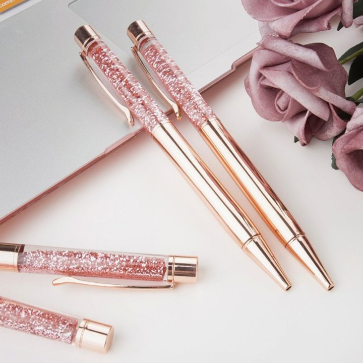 Κρυστάλλινο Στυλό Ροζ Χρυσό Μεταλλικό Στυλό - Crystal Ballpoint Pens Rose Gold Metal Pen