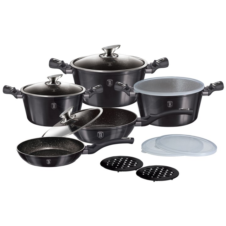 13 Piece Cookware Set Berlinger Haus Bh-6886 Carbon Pro Edition
