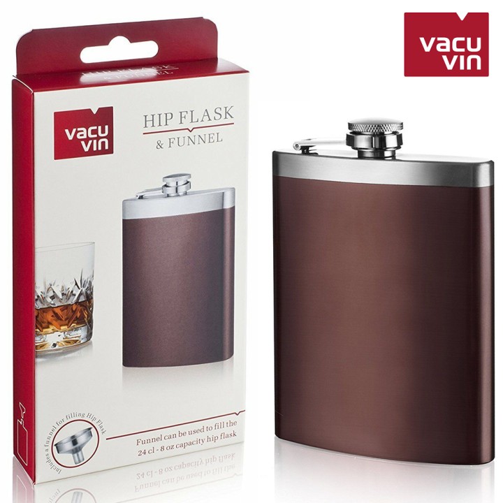 Vacu Vin Φλασκί Hip Flask And Funnel - Brown