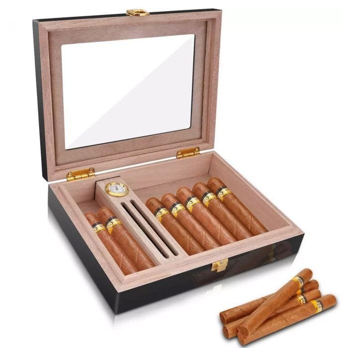 Ξύλινος Υγραντήρας Πούρων Κουτί Box Case Wooden Cigar Humidor