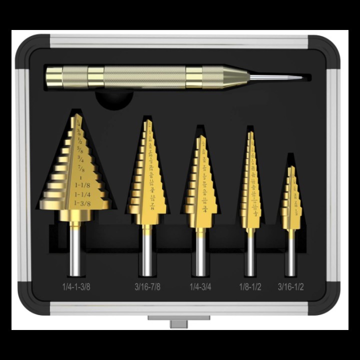 Κλιμακωτές Φρέζες - Step Drill Σετ 6 Τεμαχίων - Kao-Tm0709