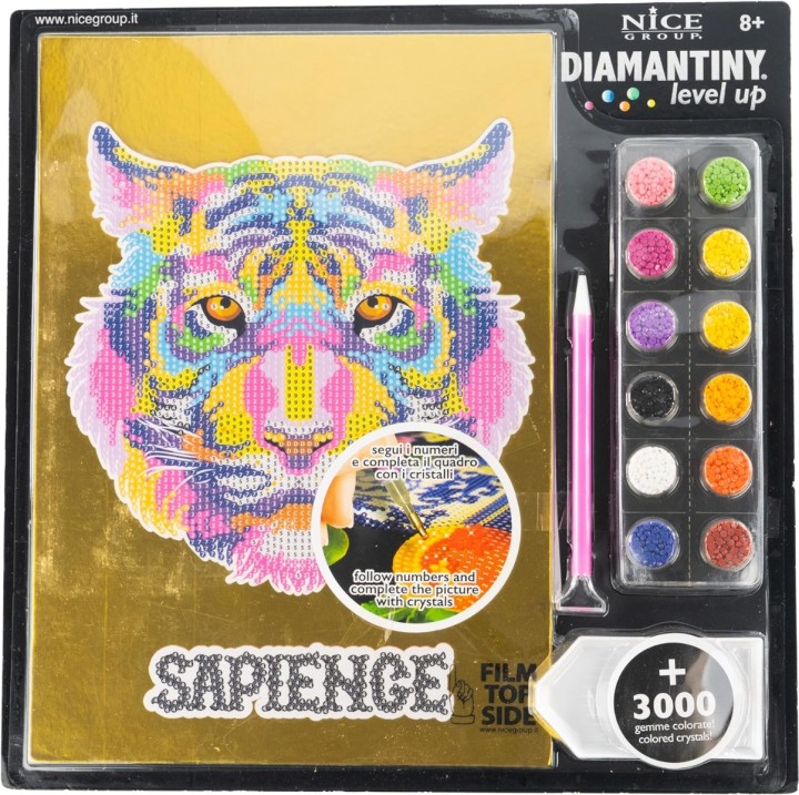 Diamantiny 96004 Level Up Nice Group Creative Art Diamond Painting Kit Creates Mosaic Pop Tiger Multicolor (Creative Learning)