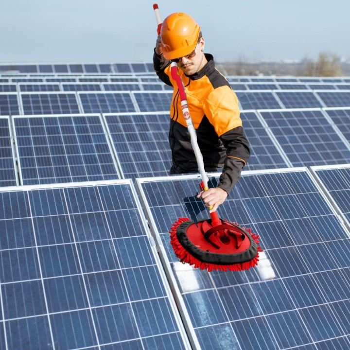 2 Σε 1 Τηλεσκοπική Σφουγγαρίστρα Καθαρισμού Φωτοβολταϊκών Και Βούρτσα Πλυσίματος Γάντι Αυτοκινήτου Dekton Dt86005