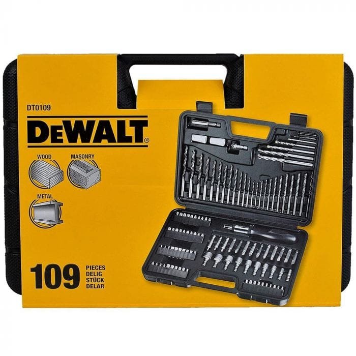 Dewalt Κασετίνα 109 τεμαχίων Τρυπάνια - Μύτες - Καρυδάκια DE0109-XJ