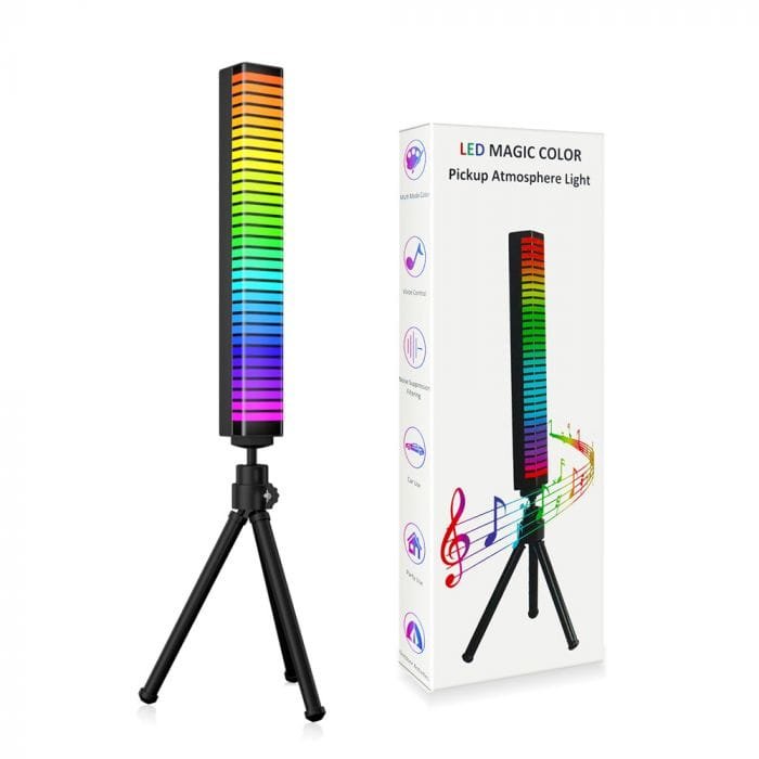 Smart APP Control LED Lights USB Rechargeable Powered Rhythm Light Bar, RGB Sound Control Pickup Rhythm Lights