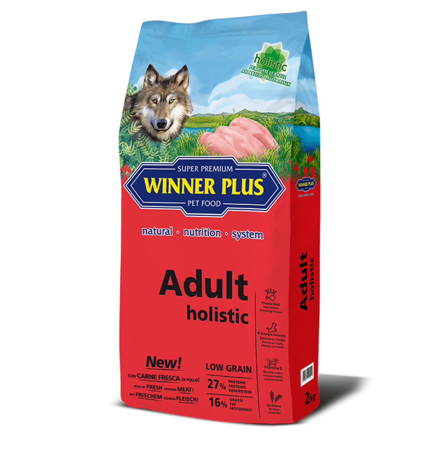 Winner Plus Adult Holistic 2kg Ξηρά Τροφή Με Λίγα Σιτηρά Για Ενήλικους Σκύλους Με Κοτόπουλο Και Ρύζι