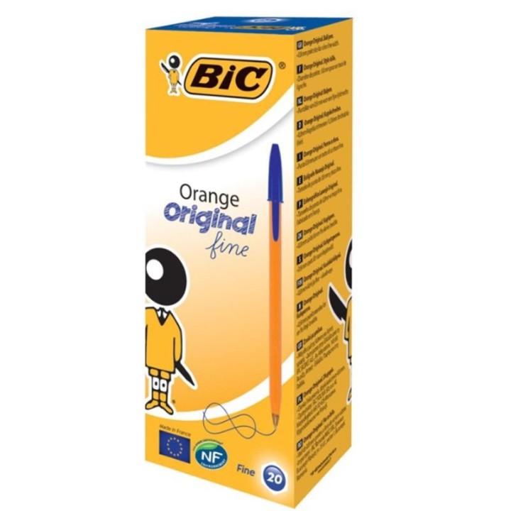 Bic Orange Fine Ballpoint Pen Blue Ink