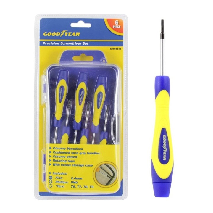 Σετ 6 Εξάγωνων Κατσαβιδιών Goodyear 6pc precision screwdriver set
