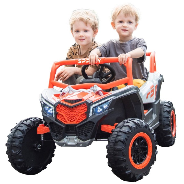 Ηλεκτροκίνητο Παιδικό Αυτοκίνητο Διθέσιο Buggy Τύπου 4x4 12V 7AH Πορτοκαλί