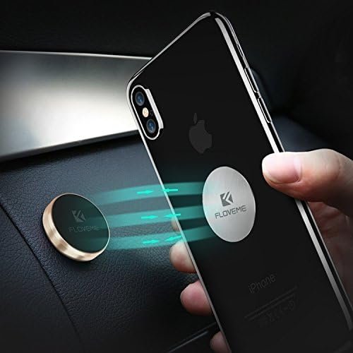FLOVEME Universal Mini Car Phone Mount Aluminum Stick on Flat Magnet Key Holder