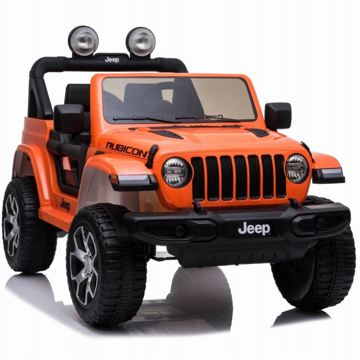 Παιδικό Ηλεκτροκίνητο Αυτοκίνητο Μονοθέσιο με Τηλεκοντρόλ Licensed Jeep Rubicon 12 Volt Πορτοκαλί