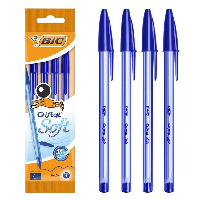 Στυλό Bic Ballpen Cristal Soft - 4 Τμχ
