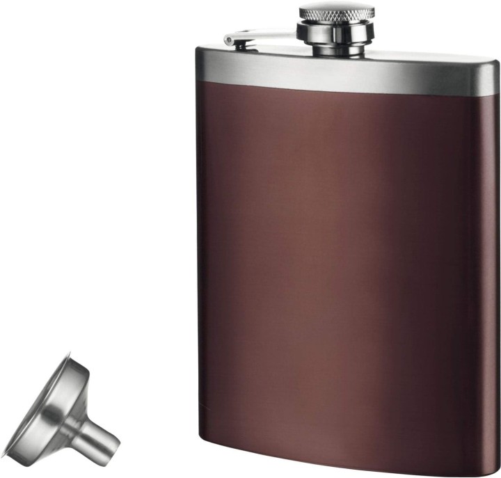 Vacu Vin Φλασκί Hip Flask and Funnel - Brown