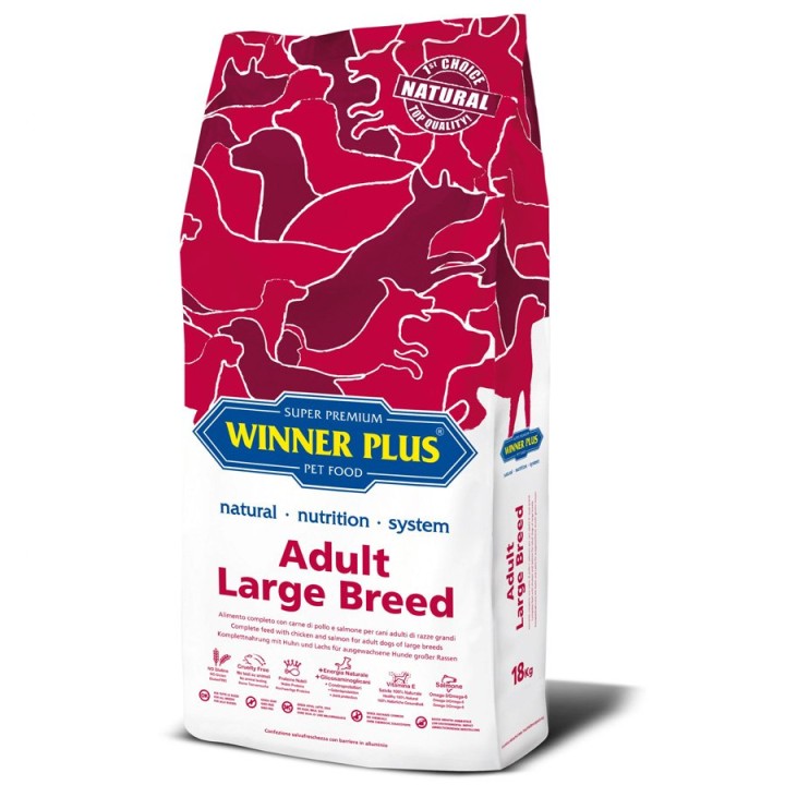 Winner Plus Adult Large Breed 18kg Ξηρά Τροφή για Ενήλικους Σκύλους Μεγαλόσωμων Φυλών με Καλαμπόκι, Κοτόπουλο και Ρύζι