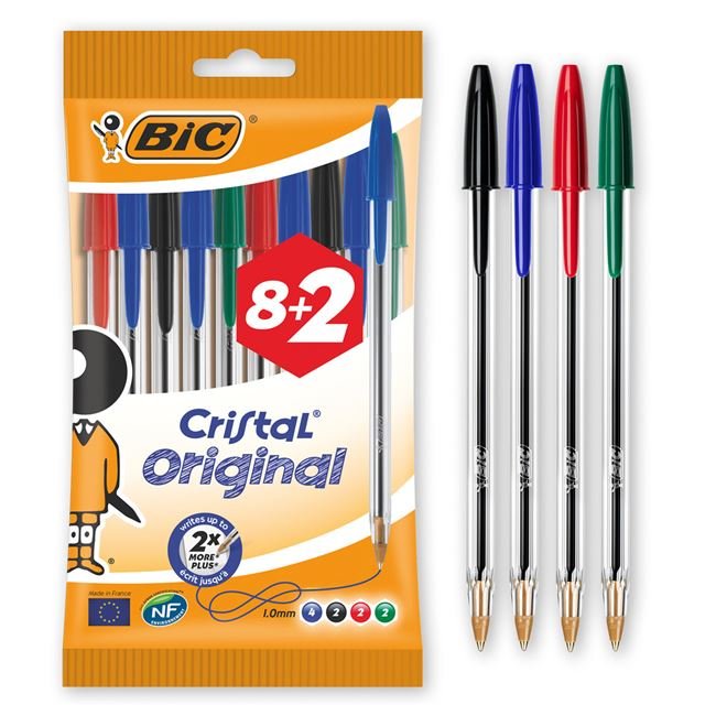 Στυλό Bic Cristal 4 Χρώματα - 10 Τμχ