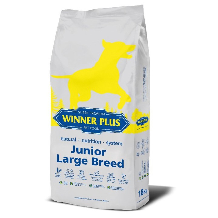 Winner Plus Junior Large Breed 18kg Ξηρά Τροφή για Κουτάβια Μεγαλόσωμων Φυλών με Κοτόπουλο και Σολομό
