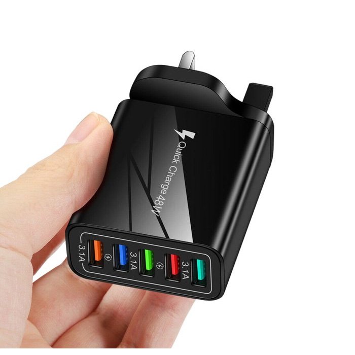 Φορτιστής Γρήγορης Φόρτισης Με 4 Θύρες Usb 3.0 Μαύρος Uk Plug
