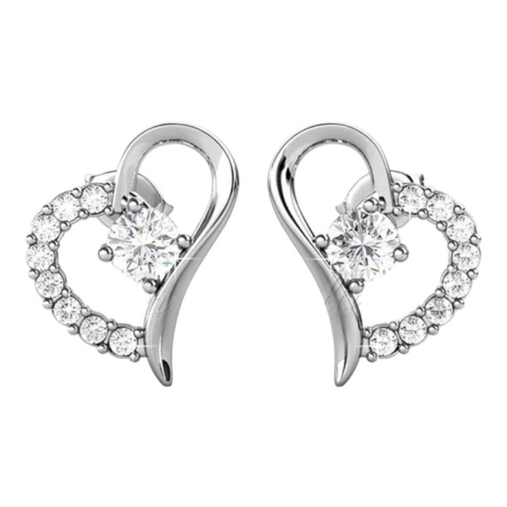 Σκουλαρίκια Heart απο  Swarovski της Her Jewellery