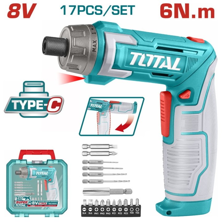 Total Κατσαβίδι Μπαταρίας 8V 1x1.5Ah TSDLI08025