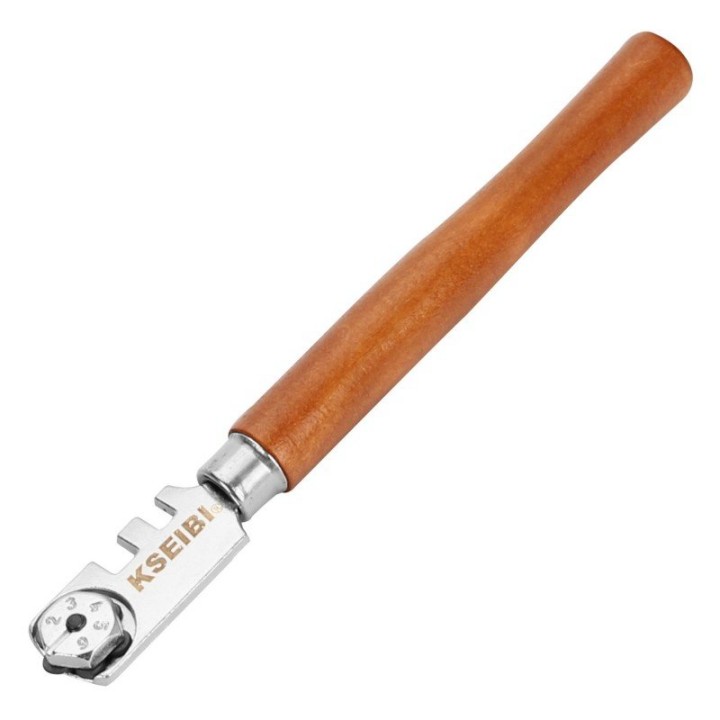 KSEIBI Six Wheel Cutter With Wood Handle 291320 - High Quality Glass Cutter