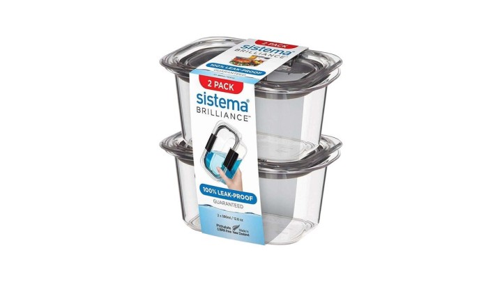 Sistema Brilliance Δοχείο Φαγητού Πλαστικό Κατάλληλο για Φούρνο Μικροκυμάτων 380ml 2τμχ 55102