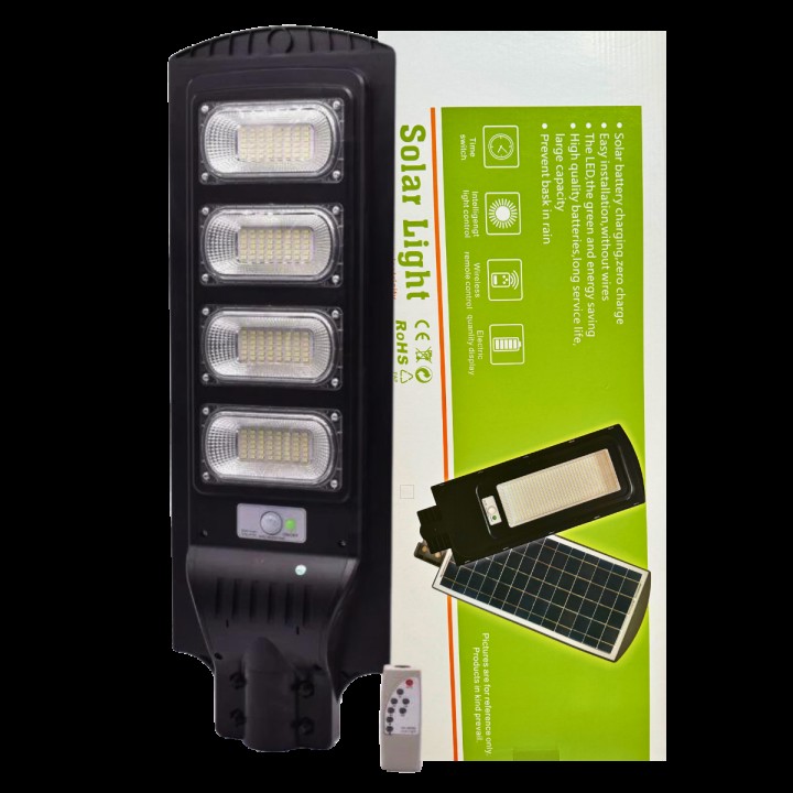 IP65 WATERPROOF SOLAR STREET LIGHT WITH MOTION DETECTOR AND REMOTE CONTROL 150W