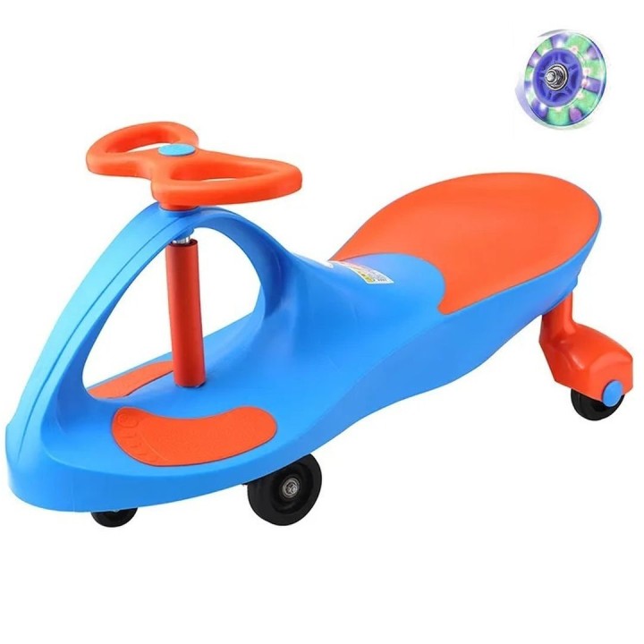 Wiggle Car Παιδικό Αυτοκινητάκι με 12 Βραβεία Παγκοσμίως! Swing Car Pastel Blue LED Lights
