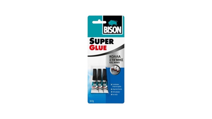 Κόλλα Στιγμής Super Glue Gel Minis 1G - 3 Τμχ. Bison