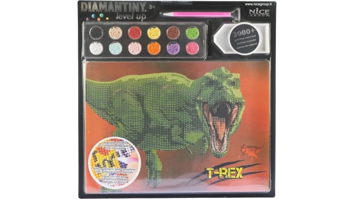Diamantiny Level Up Dinosaurs Crystal Art Activities Diamond Painting Kit T-Rex