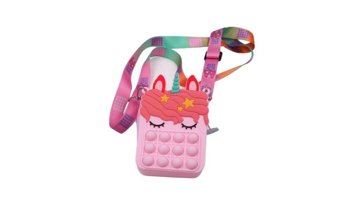 Bag For Kids Rainbow Pop Push Bubbles Cute Unicorn Silicone Creative Pink