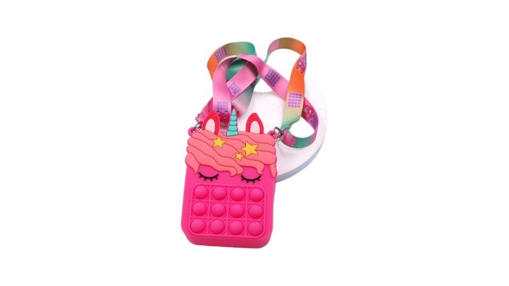 Bag For Kids Rainbow Pop Push Bubbles Cute Unicorn Silicone Creative Violet