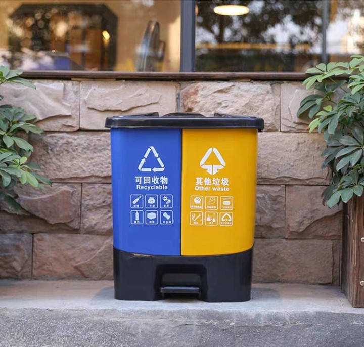 Πλαστικός Κάδος Ανακύκλωσης Απορριμμάτων 40L – Κίτρινο & Μπλέ!! - Recycle Plastic Dust Bin Yellow- Blue 40L Dus - Gt40D