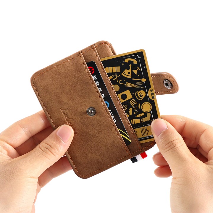 Men'S Leather Id Credit Card Wallet Slim Money Pocket Case