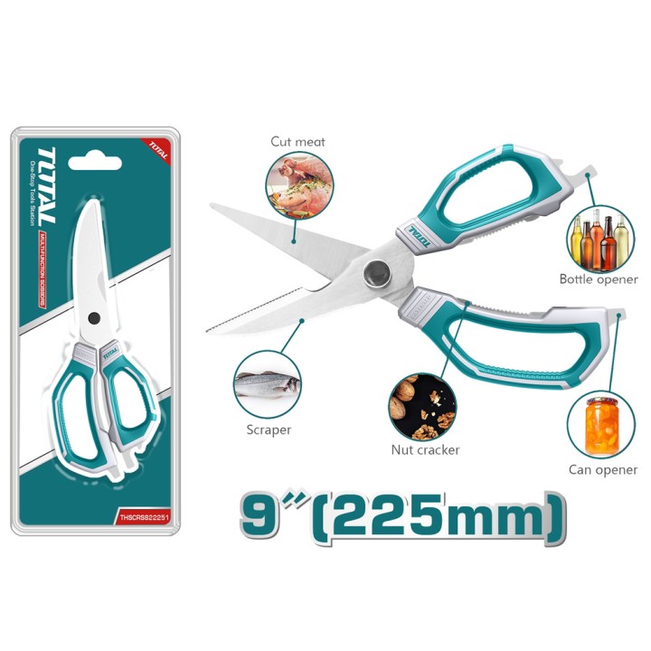 Total Ψαλίδι Κουζίνας 5Σε1Από Ανοξείδωτο Ατσάλι - Πολυεργαλείο Κουζίνας, Ψαλίδι, Καρυοθραύστης, Ανοιχτήρι