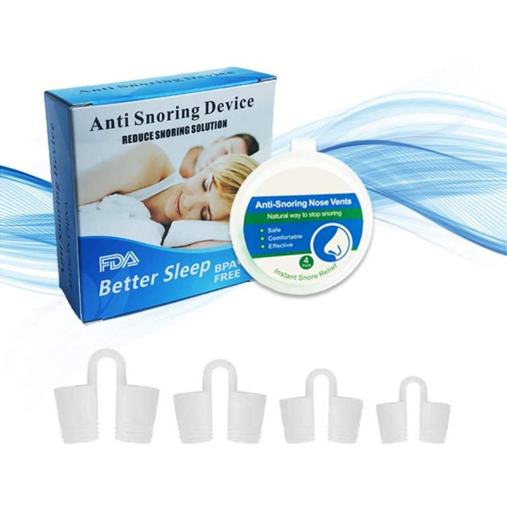 4 Different Sizes Anti Snoring Devices - Anti Snoring Nose Vents Nose Plug - Snore Stopper Set-Soft Silicone Material
