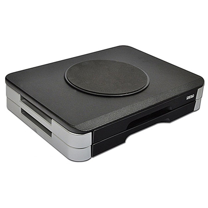 Desq Rotating Monitor Riser With Drawers, Max 15Kg Black Dsq-1533