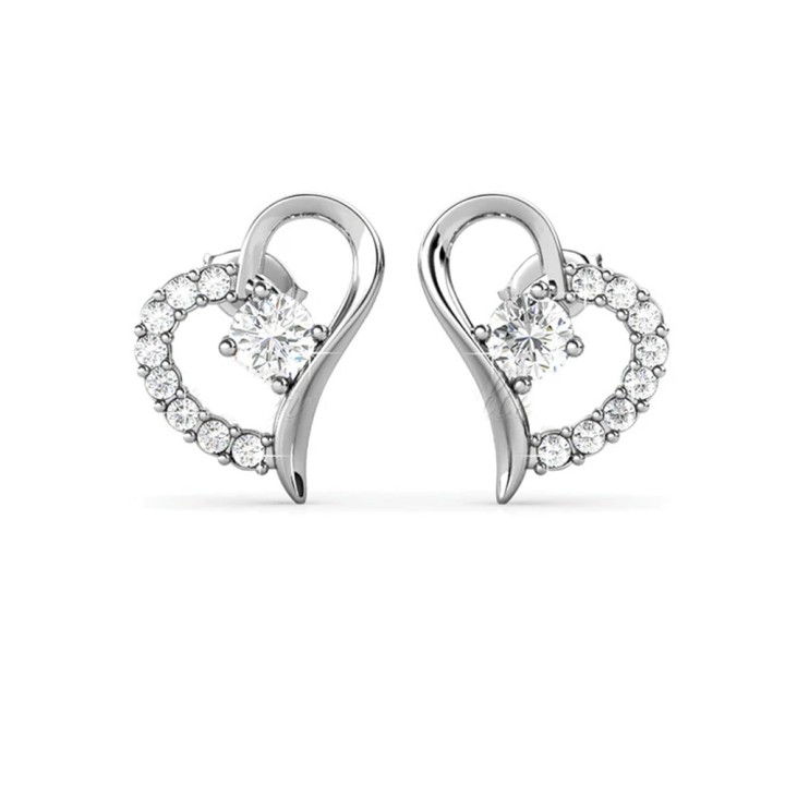 Σκουλαρίκια Heart Απο Swarovski Της Her Jewellery Valentines