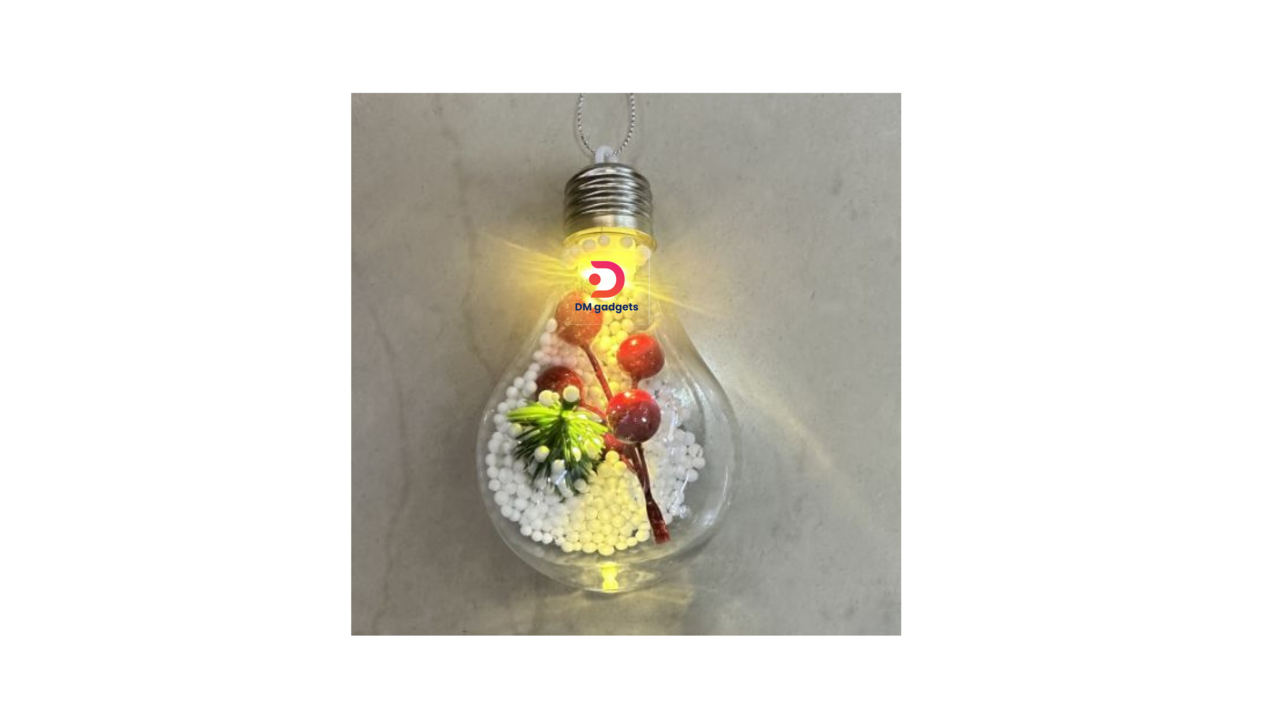 647G#DM®8cm Clear Plastic Christmas Lamp Ball Ornaments with Light X SET 3 PCS