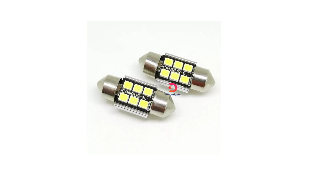 646Q#CARFANS® C5W LED Ceiling Light Bulb 31mm Canbus 6 SMD 1800LM 1PC-Cool White 6000K SV8,5 12V