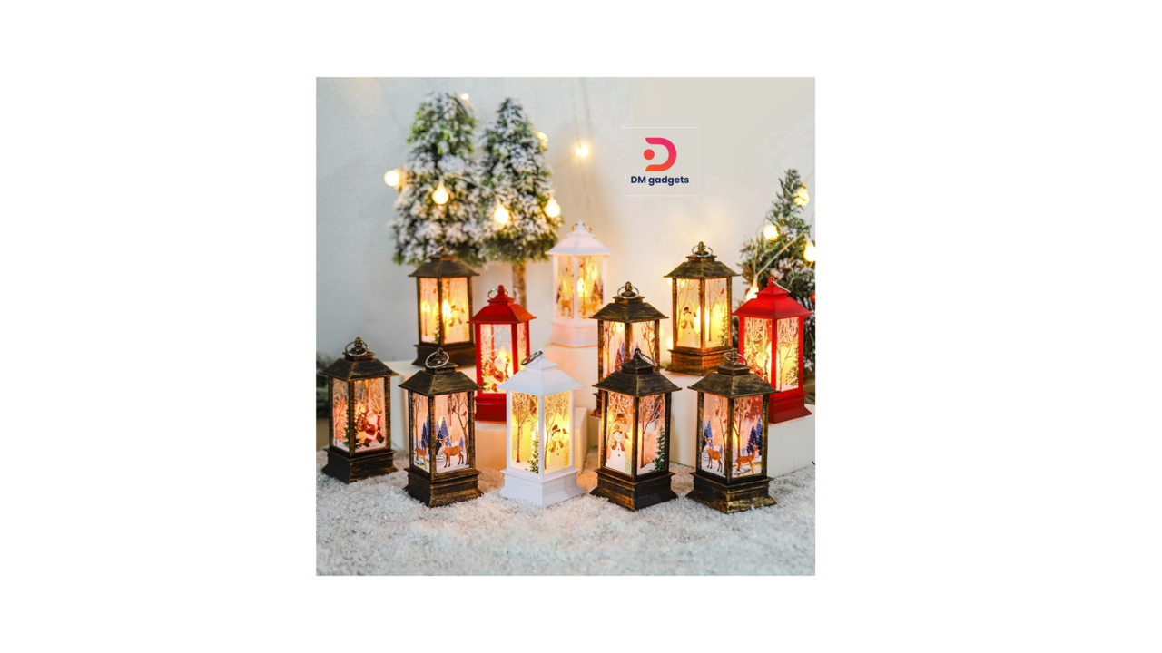 647L#DM®Christmas Lantern Light Decoration Gift Souvenir Handmade Painted Décor-5.5×12.5cm-Bronze